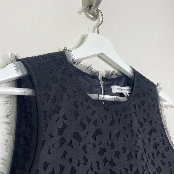 Elizabeth and James Laser Cut Asymmetric Lace Detail Sleeveless Top Sz XS - Picture 3 of 10